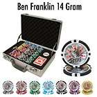1000 Acrylic Case Striped Dice Poker Chips Set WPT Book