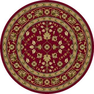 Red Beige Floral Transitional Machine Made Area Rug  