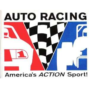  AUTO RACING AMERICAS ACTION SPORT 3.5 X 4.75 decal 