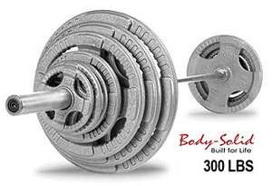 Body Solid 300 Steel Olympic Weight Set, 7 Bar OST300S  