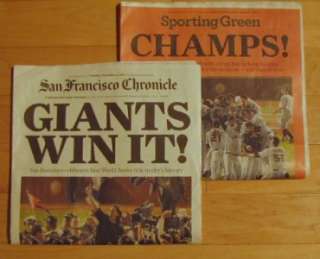 SF Chronicle Newspaper Giants World Series 11.02.2010  