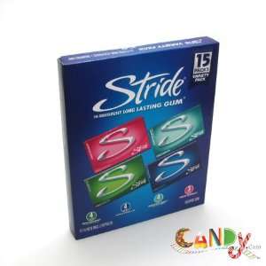 Stride Gum 15 Packs Variety Box 4 Flavors 1 Count  