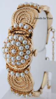 Geneva Vintage Covered Watch 14k Gold Pearl & MOP  