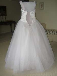 Cinderella Princess Alfred Angelo 3703 White Tulle Wedding Dress 