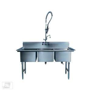  Win Holt WS3T1824 63 Three Compartment Sink