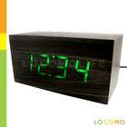 Wood Wooden Block LED Desk Alarm Clock Thermometer Date