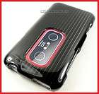 FOR HTC EVO 3D SPRINT PIN STRIPE BLACK HARD COVER CASE