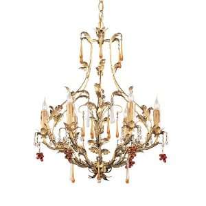Crystorama Ritz Chandelier Adorned with Amber Colored Murano Crystal 6 