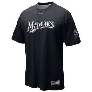   Florida Marlins Black Tackle Twill Wordmark T shirt