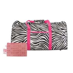   Zebra Print Duffle Bag & Hello Kitty Cosmetic Bag Makeup Bag Set 2pcs