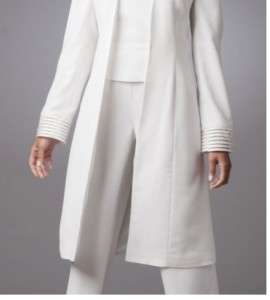  of Bride evening wedding Ivory 3PC duster Pant Suit 22W,2X $199  