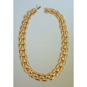  Vintage Large Link Gold Tone Necklace 