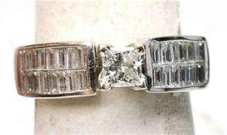 Estate 1.90 carat ttl weight Princess cut Diamond Engagement Ring 14k 