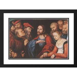   Framed and Double Matted Christ and the Adulteress