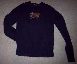 Ralph Lauren Wms Sweater American Flag S 4 6 Blue EUC  