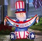 Celebration 4th July Yard Decor Self Inflatable Lighted Sitting Uncle 