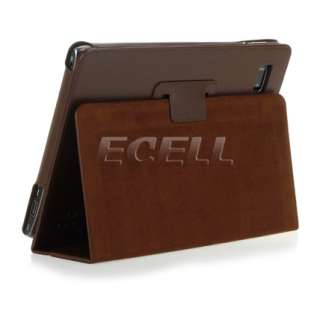NEW BROWN PROTECTIVE LEATHER FOLIO CASE STAND COVER FOR ACER ICONIA 