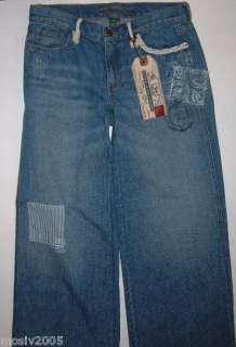 B100 New Womens jeans RALPH LAUREN Size 4 29x28 Wide leg  