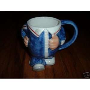  Enesco RUN FOR YOUR LIFE Handpainted Running Mug 1978 