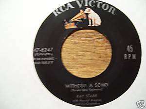 KAY STARR WITHOUT A SONG 45 RPM  