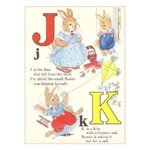  J is for Jam, K is for Kite Premium Giclee Poster Print 