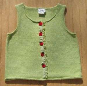 Girls Boutique KICOTT Green Red Ladybug Sweater Vest 6  