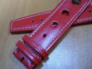 VINTAGE NOS 19X17 MM CHOPARD RACING RED LEATHER BAND STRAP  