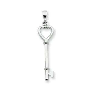  Silver Heart Skeleton Key Pendant Jewelry