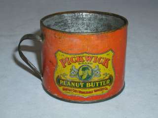 RARE PICKWICK PEANUT BUTTER TIN ADVERTISING CUP 463 L  