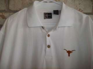 White Burnt Orange TEXAS LONGHORNS UT polo Shirt sz L Lg  