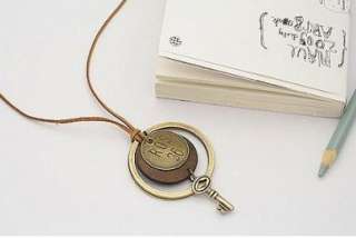 G4789 New womens Retro key ring combined sweater chain necklace 