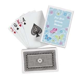  12 Personalized All Aflutter Aqua Playing Cards   Party 