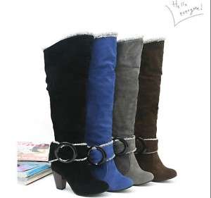 WOMAN BOOTS THICK HIGH HEEL WINTER SHOES ALL SIZE  