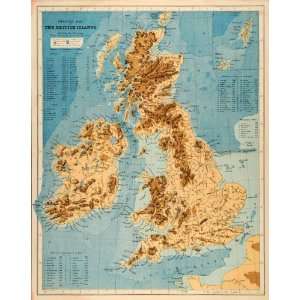  1882 Photolithographed Map England Scotland Ireland British Islands 