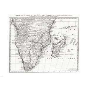   Mortier Map of Southern Africa  24 x 18  Poster Print