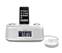   ILuv iMM153 iPod Dock and Clock w/ Bed Shaker   White 