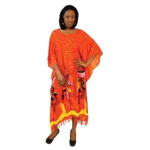  African Village Lady Kaftan  Orange 