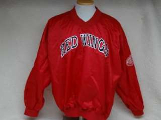 DETROIT RED WINGS STARTER JACKET, STITCHED PULLOVER W/ SIDE ZIP XL 