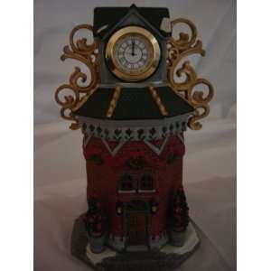  Lemax   Table Piece Town Clock Tower with Working Clock 