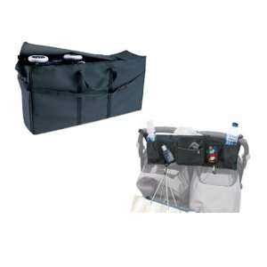 JL Childress Black Standard and Dual Stroller Travel Bag, Plus Black 