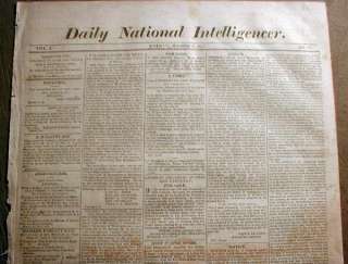   of 1812 newspaper JAMES MADISON INAUGURATION as PRESIDENT w His Speech