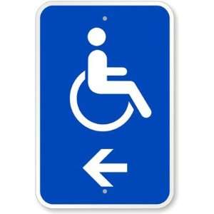  Accessible Handicap Left Arrow (with Graphic) Aluminum 