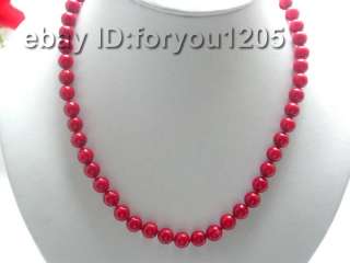 Genuine17.5 Natural Red Round Coral Necklace 9K clasp  