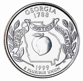 Peach State Georgia 25¢ GA Quarter Coin Necklace Pendant Cut Out 