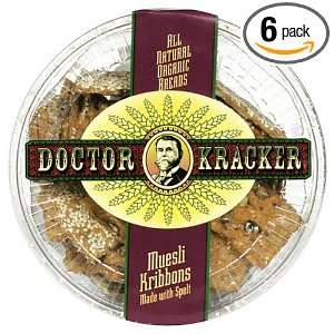 Doctor Kracker Snackers, Spelt Muesli Kribbons, 8 Ounce Packages (Pack 