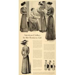 1909 Print Business Clothes Coat Hat Dress Felt Silk   Original 