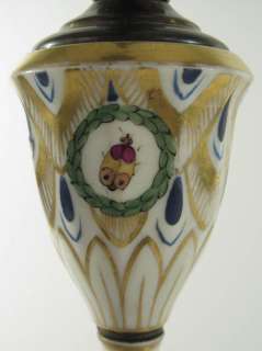Pair of Carl Thieme Dresden Porcelain Candlestick Lamps  