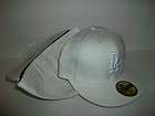 NEW ERA HAT CAP FITTED LOS ANGELES DODGERS SIZE 7 WHITE *85%ACRYLIC 15 