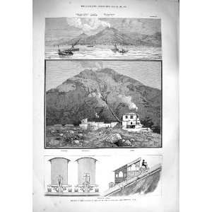  1880 RAILWAY MOUNT VESUVIUS OBSERVATORY CASTELLAMARE