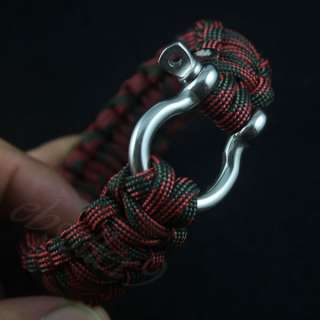 Paracord 550 Weave Survival Bracelet w/ D Ring shackle  